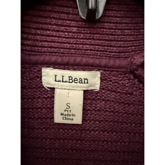 LL Bean Pima Cotton Open-Front Cardigan Sweater Purple Women's Small S petite - Picture 3 of 7